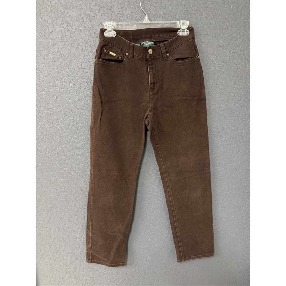 Ralph Lauren Premium Jeans Fall Brown Riding Pants Size‎ 6 Vintage Green Label